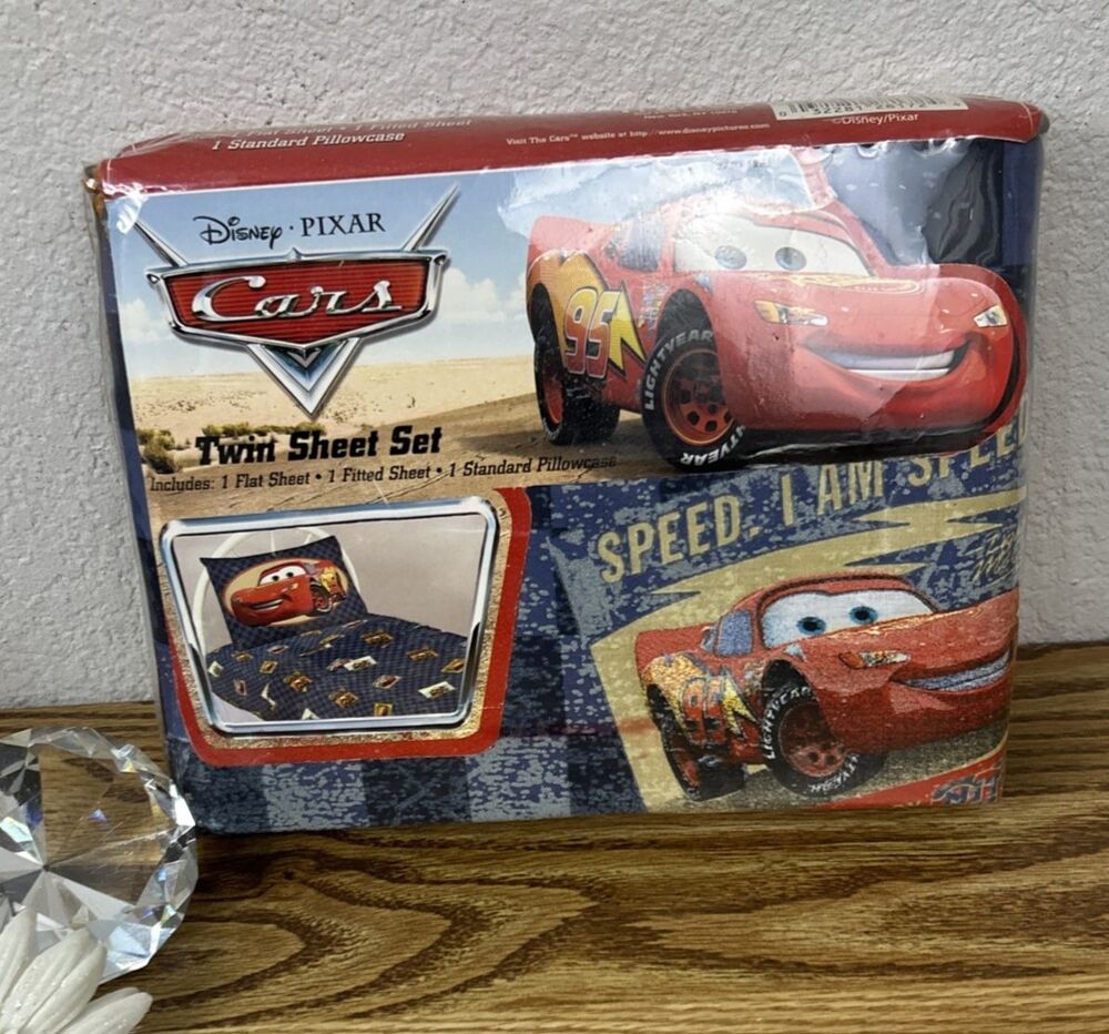 Disney Cars 2 Twin Sheet Set Lightning McQueen Jay Franco 3 Pc Bedding NEW